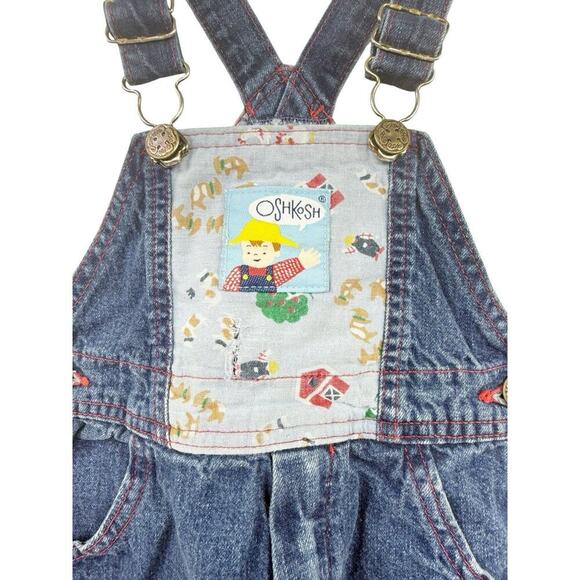 Vintage Oshkosh Farmer Farm Denim Overalls Kids Size 3T READ - Picture 4 of 10